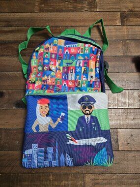Emirates Airline Kids Foldable Travel Backpack Pouch Travel Mini Casual